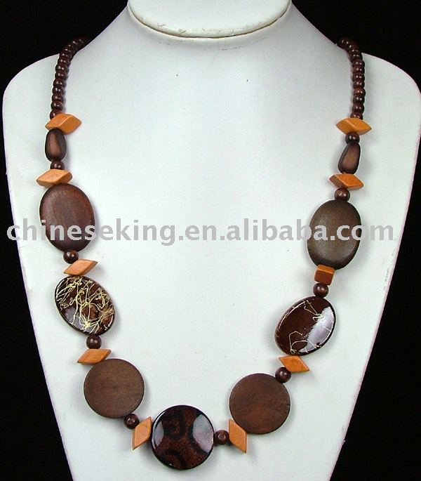 Wooden Beaded Necklace. Wood necklace,wood bead