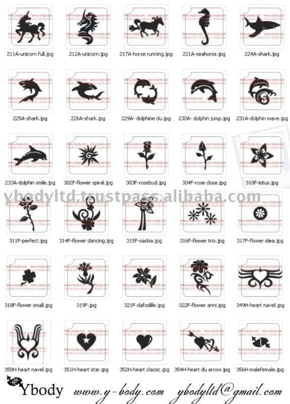 See larger image: tattoos Stencils - self adhesive base. Add to My Favorites