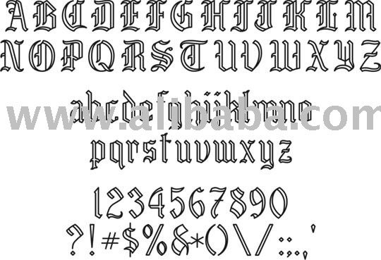 font templates for manual engraving machines