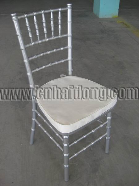 Silver Chiavari Chair with Beige Cushion