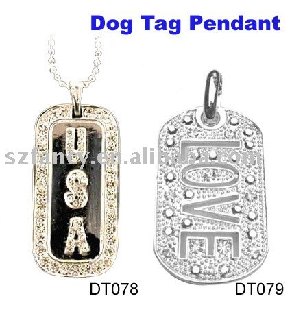 Men's fashion popular hip hop dog tag bling bling ice out chain dog