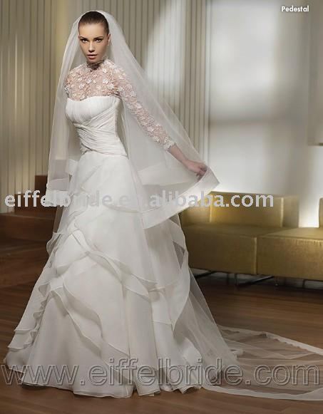 3451 new 09 style wedding dress petite long sleeve wedding dresses