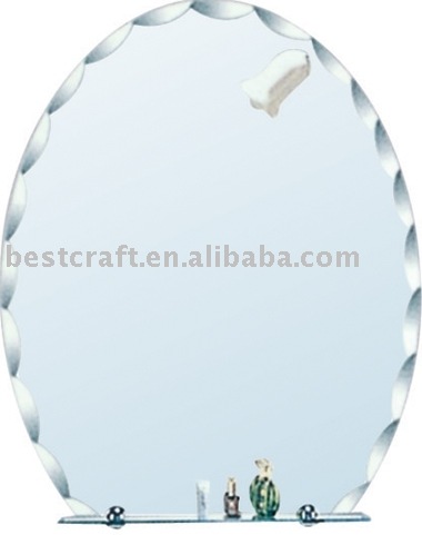 Bathroom Glass Shelves on Lighted Mirror With Templed Glass Shelves Bathroom Mirror Zi 836