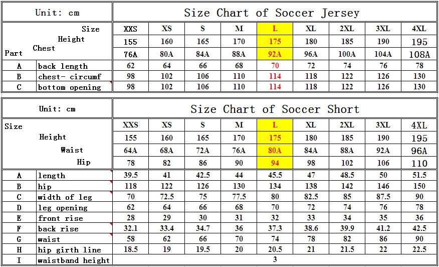 nike soccer jersey size chart