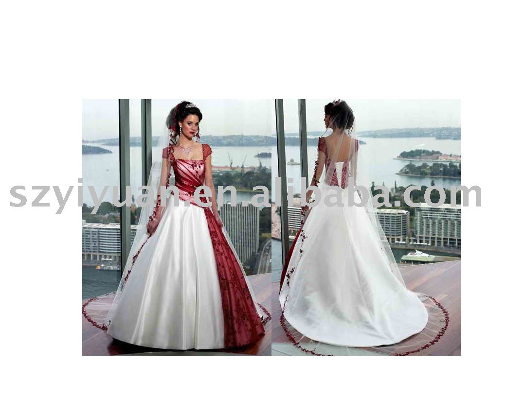 asian red an white wedding dresses