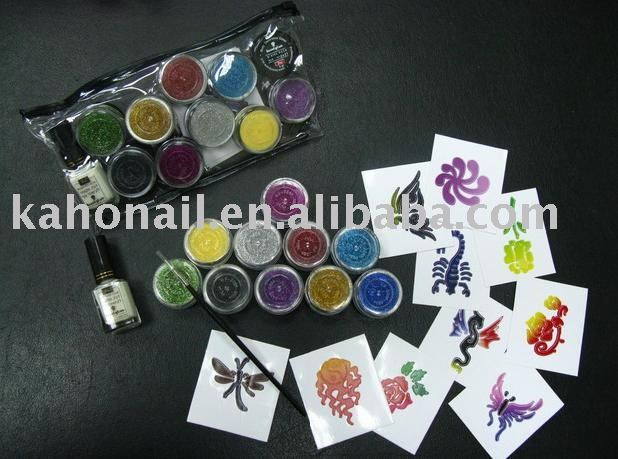 See larger image: Nail Glitter tattoo set. Add to My Favorites
