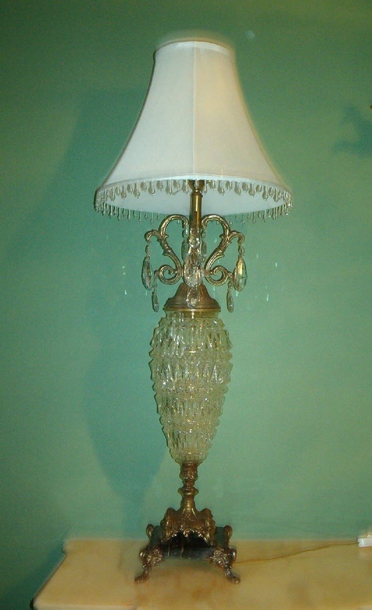 CRYSTAL TABLE LAMP ANTIQUE - SHOPWIKI