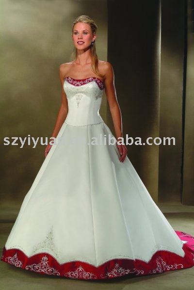 2011 YY517A white and red wedding dress