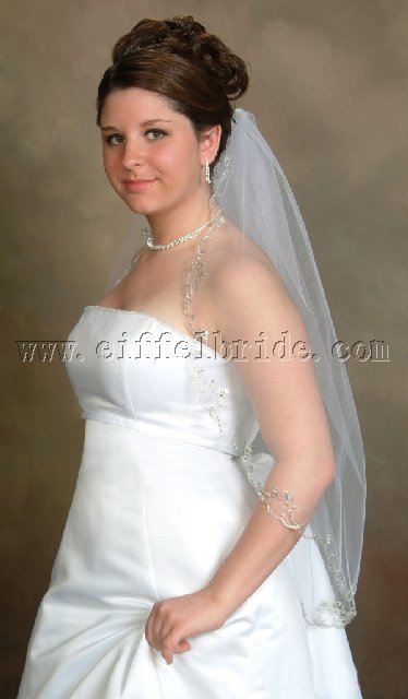 LY1278 white and Short wedding veils soft tulle bride veils