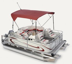 Bimini top rest supports for pontoon boat