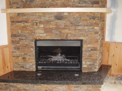 Fireplacestacked stone widely