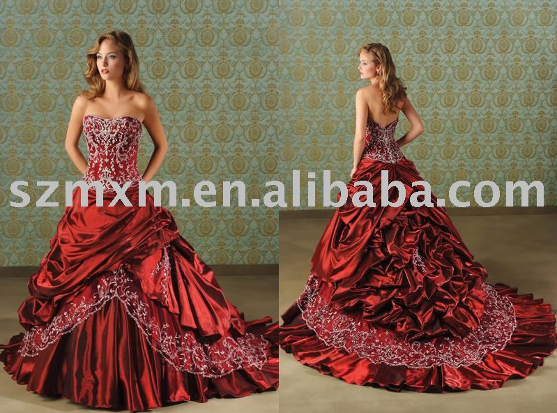 Red Christmas Wedding dress J03 bridal wedding gown