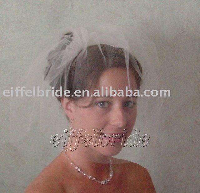 BIR09006 simple short veil wedding veil bride veil