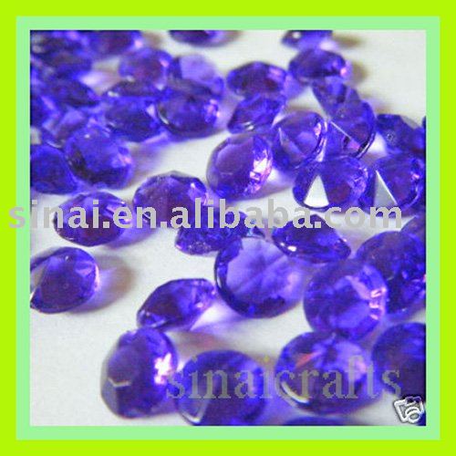 Dark Purple Diamond Crystal Wedding Table Confetti