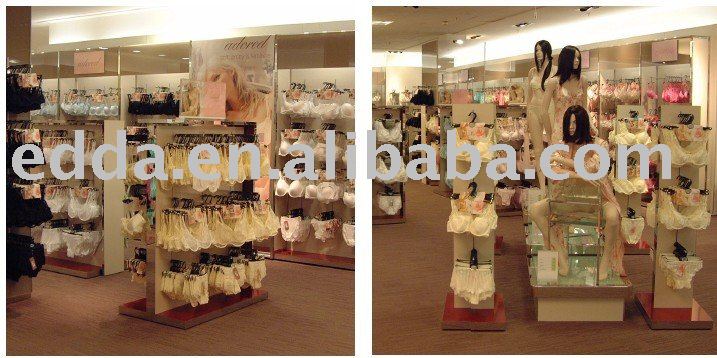 Store Fixture including all kinds of display racks and stands for clothes 