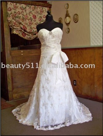 most beautiful wedding dress lace GA007