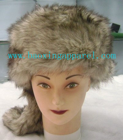 faux fur hat. animal-friendly faux fur