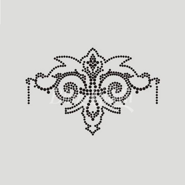 Rhinestone Motif Fleur de Lis Design
