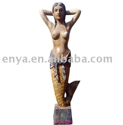 Sculpture Statues on Wood Carved Statue  Mermaid Sculpture Products  Buy Wood Carved Statue