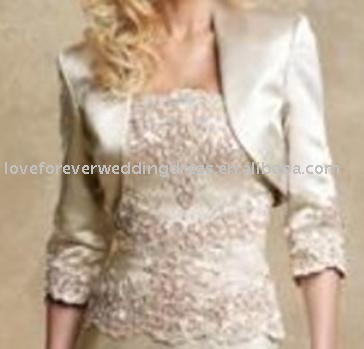 fashion ivory satin wedding jacket J35