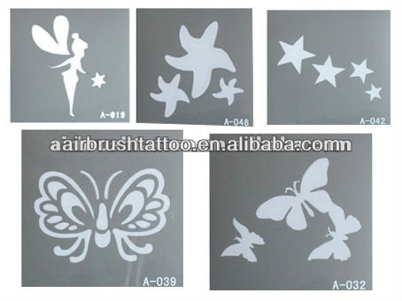 See larger image Glitter tattoo stencil designs