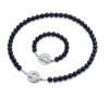 fashion Egate jewelry beads necklace silver jewellery sets AS40