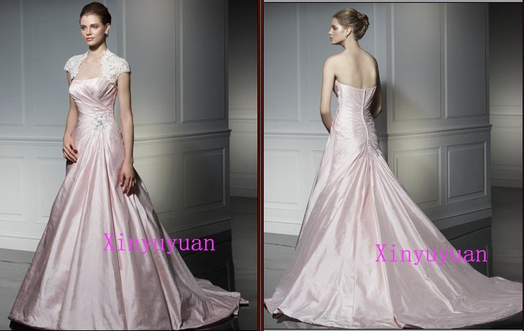 light and pale pink wedding dresses