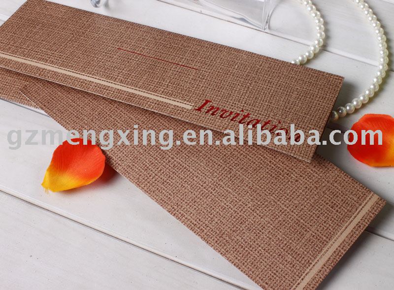 Wedding invitation card with simple and traditional designHW006
