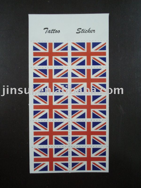 See larger image: body flag tattoo, temporary flag tattoo