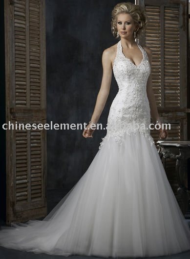 the most beautiful wedding dress CEW020 from manufacturer