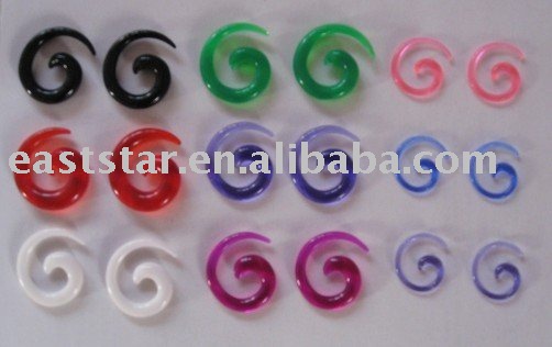 See larger image: UV acrylic spiral Plugs/Flesh tunnel--piercing body 