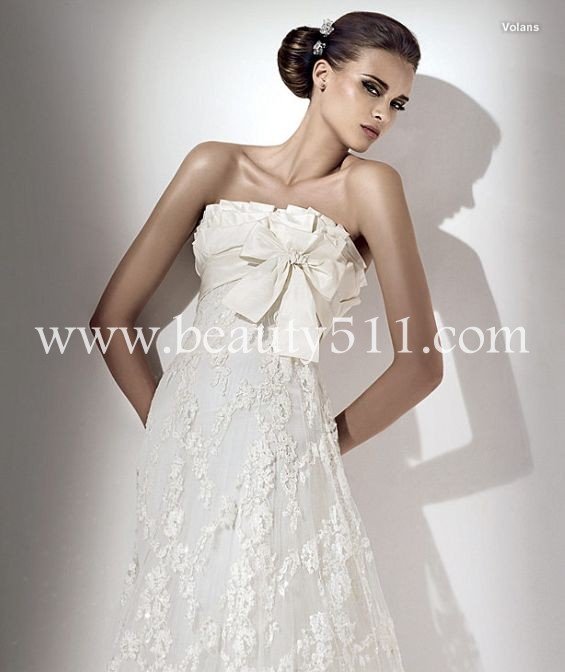2010 bow decorated elie saab hot sale wedding dressbridal gownWDAH0103