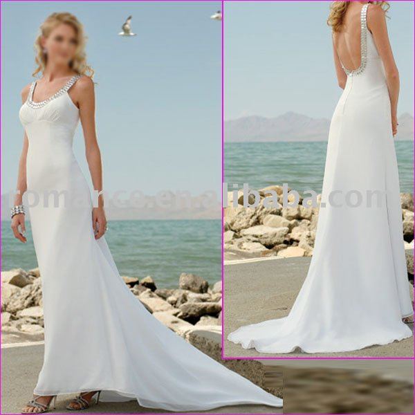 Aline Backless Beach Wedding Dress WD145