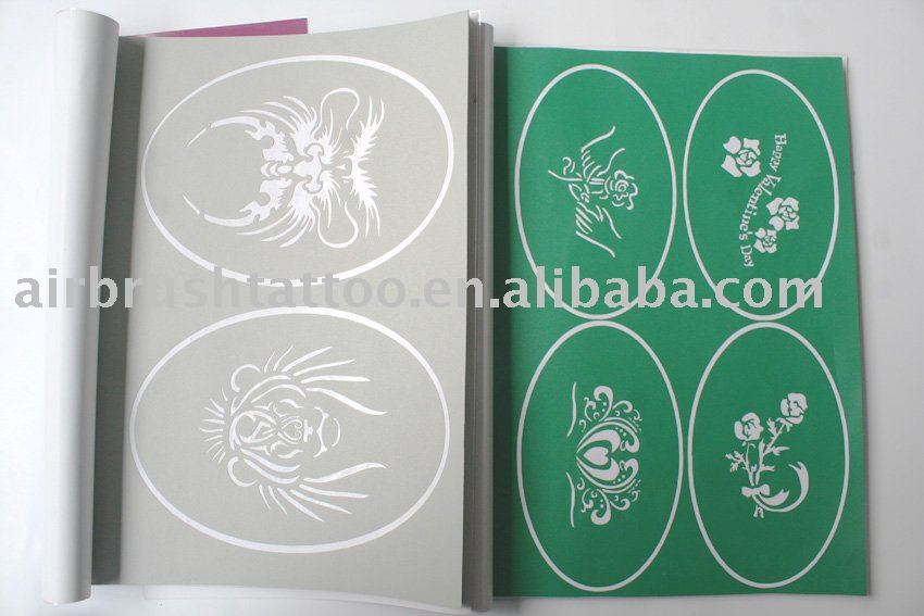 spray tattoo. See larger image: reusable temporary spray tattoo stencil book