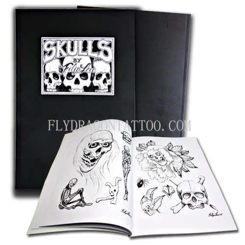 See larger image: professional tattoo books--SKULLS by Filip Leu