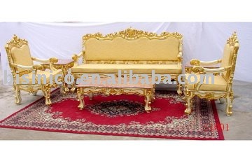 Living Room Furniture  on Gold Color Living Room Furniture European Antique Sofa Sets Three Seat