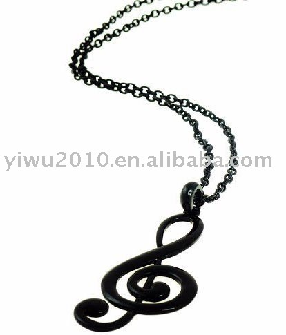 necklace NI00029Heechul black music symbol necklace