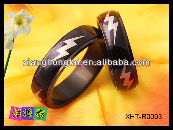 IP black Titanium steel wedding ring fashion jewelry for men woman