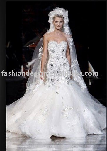 RH029 Gorgeous mermaid swarovski crystals bridal gowns wedding dress