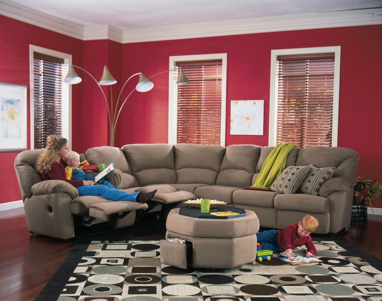 couch recliners on Comfortable   Casual Recliner Sectional Sofa Set With 2 Recliners