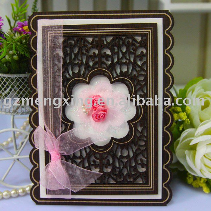wedding invitation card with beautiful roses in the middle and fancy 