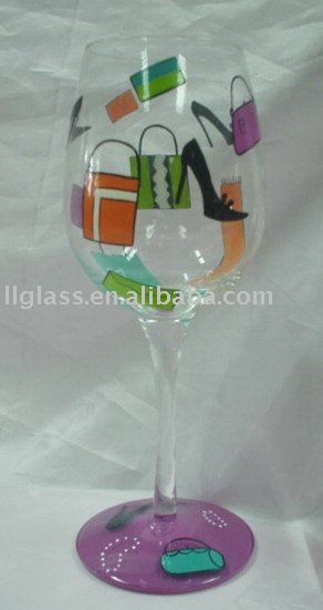 hand painted wine glasses. hand-painted wine glass