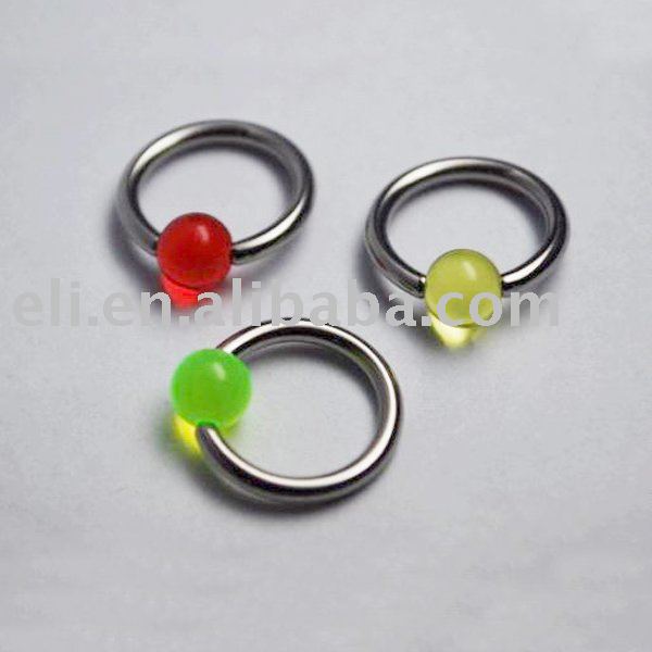 See larger image: Body piercing jewelry, ball closure ring, BCR