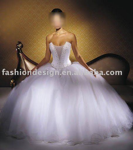 VH204 elegant strapless beaded ball gown wedding dresses