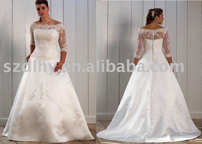 hotsale 2010 collection vintage long lace sleeves wedding dress SYF535