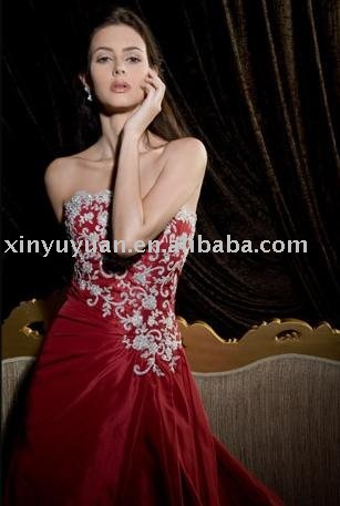Beautiful chinese red strapless wedding dress bridal gown bridal wedding 