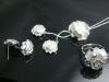 silver jewelry sets flower charms &s9