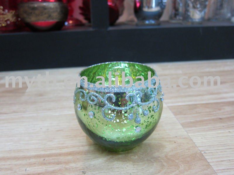 painting glass. painting glass candle holder