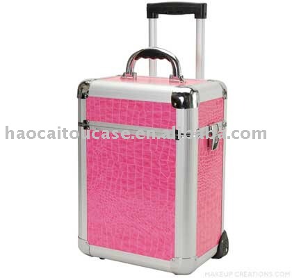 See larger image: Professional Pink Alligator Makeup Artist Case