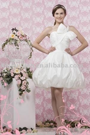 cute and sweet single strap short style wedding dress PSW001